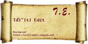 Töltl Edit névjegykártya